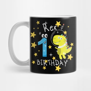 Youth 2 Year Old 2nd Birthday Boy T Rex Dinosaur Astronaut Mug